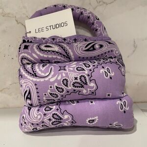 Lee Studios bandana bag in purple with knot handle (mini)